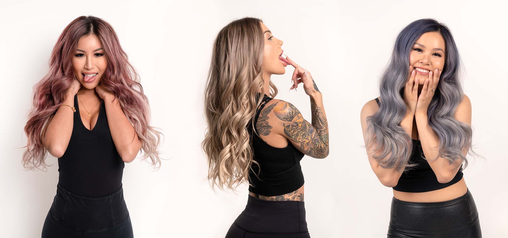 Mauve, Nude, and Shadow Hair Colours